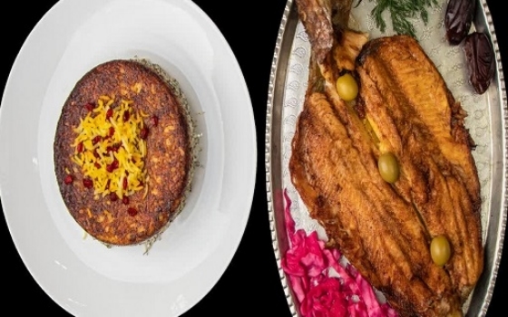 شوید پلو با ماهی سرخ شده